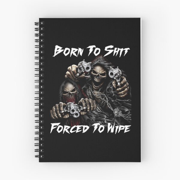 Item preview, Born To Forced To Wipe 2 Funny Skull Badass Skeleton With Guns designed and sold by Designmymmm.