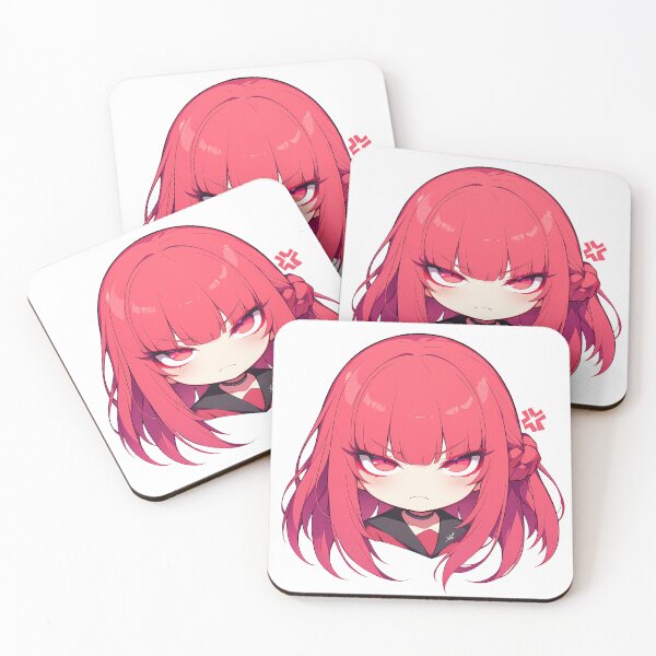 Item preview, Maki Harukawa Danganronpa V3 Chibi Angry Red Hair Glare designed and sold by 108Recordings.