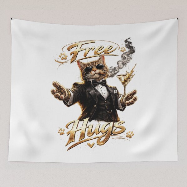 Item preview, Free Hugs: Macho Cat designed and sold by sundburgdesign.