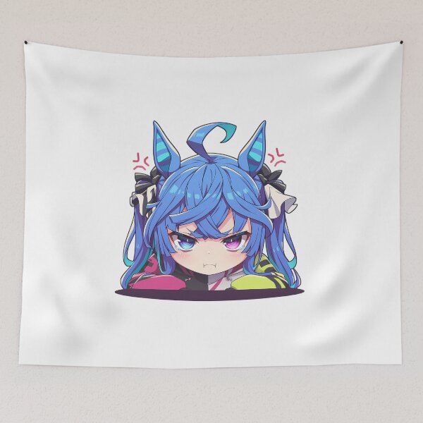 Item preview, Twin Turbo Uma Musume Pretty Derby Blue Hair Chibi Tantrum designed and sold by 108Recordings.