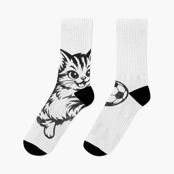 Item preview, Funny Soccer Cat Kicking Ball Minimalist Line Art Cat Playing Football designed and sold by BernoNickel.
