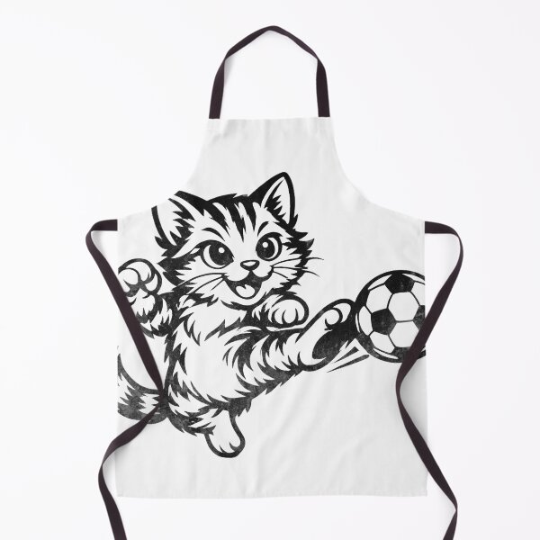 Item preview, Funny Soccer Cat Kicking Ball Minimalist Line Art Cat Playing Football designed and sold by BernoNickel.
