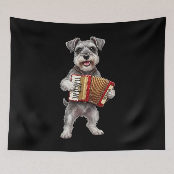 Item preview, Miniature Schnauzer Playing Accordion Player Accordionist Dog Lover designed and sold by DoodleTortle.