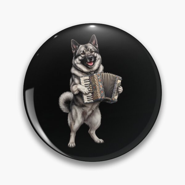 Item preview, Norwegian Elkhound Playing Accordion Player Accordionist Dog Lover designed and sold by DoodleTortle.