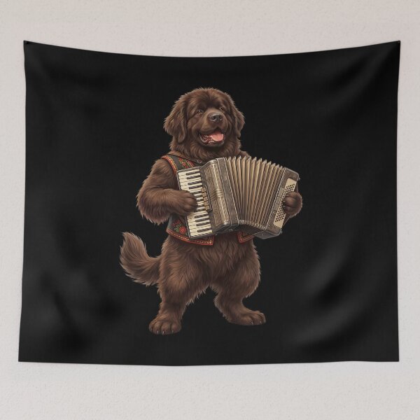Item preview, Newfoundland Playing Accordion Player Accordionist Dog Lover designed and sold by DoodleTortle.
