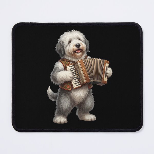 Item preview, Old English Sheepdog Playing Accordion Player Accordionist Dog Lover designed and sold by DoodleTortle.