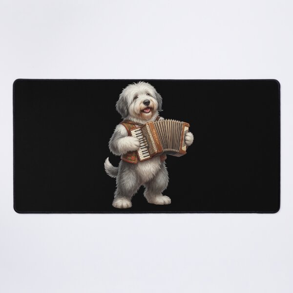 Item preview, Old English Sheepdog Playing Accordion Player Accordionist Dog Lover designed and sold by DoodleTortle.