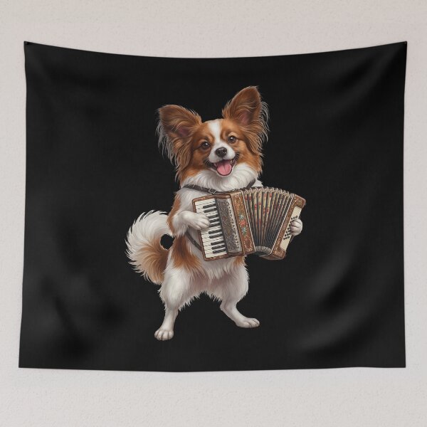 Item preview, Papillon Playing Accordion Player Accordionist Dog Lover designed and sold by DoodleTortle.