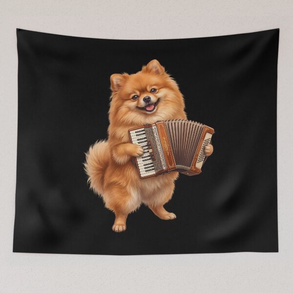 Item preview, Pomeranian Playing Accordion Player Accordionist Dog Lover designed and sold by DoodleTortle.