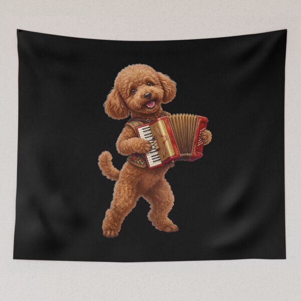 Item preview, Poodle Playing Accordion Player Accordionist Dog Lover designed and sold by DoodleTortle.