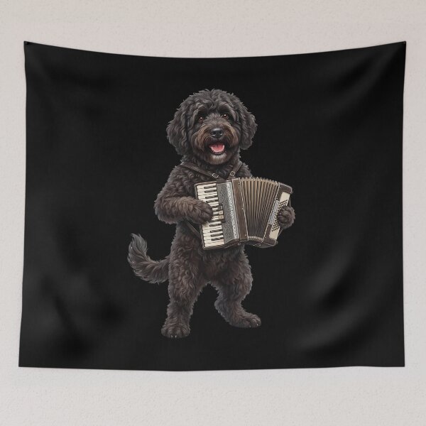 Item preview, Portuguese Water Dog Playing Accordion Player Accordionist Dog Lover designed and sold by DoodleTortle.