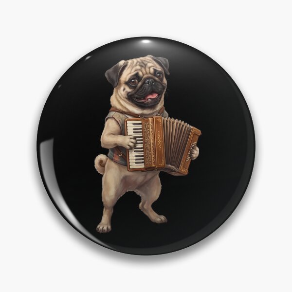 Item preview, Pug Playing Accordion Player Accordionist Dog Lover designed and sold by DoodleTortle.