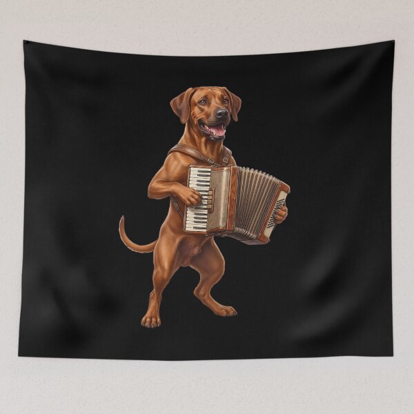 Item preview, Rhodesian Ridgeback Playing Accordion Player Accordionist Dog Lover designed and sold by DoodleTortle.