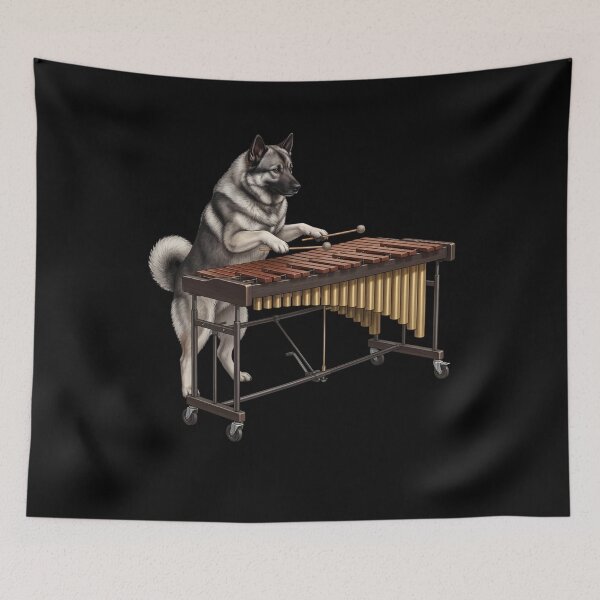 Item preview, Norwegian Elkhound Playing Marimba Player Marimbist Dog Lover designed and sold by TerryConnells.
