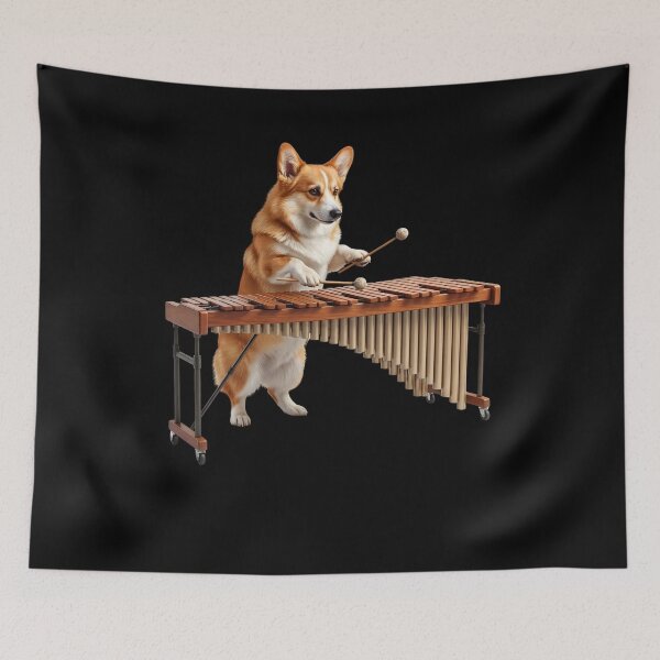 Item preview, Pembroke Welsh Corgi Playing Marimba Player Marimbist Dog Lover designed and sold by TerryConnells.