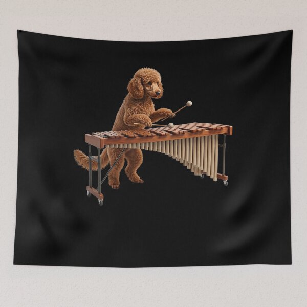Item preview, Poodle Playing Marimba Player Marimbist Dog Lover designed and sold by TerryConnells.