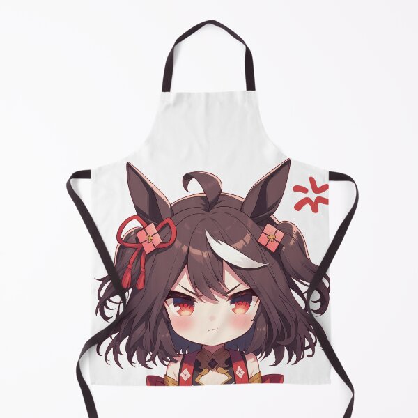 Item preview, Kitasan Black Uma Musume Pretty Derby Red Eyes Chibi Scowl designed and sold by 108Recordings.