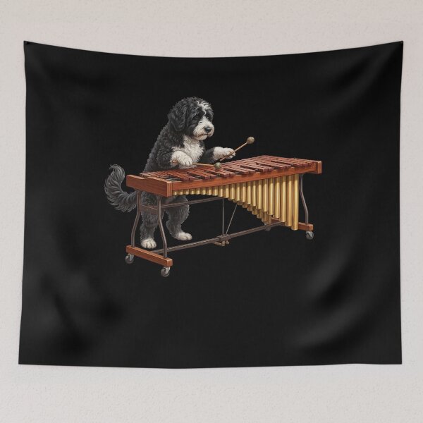 Item preview, Portuguese Water Dog Playing Marimba Player Marimbist Dog Lover designed and sold by TerryConnells.