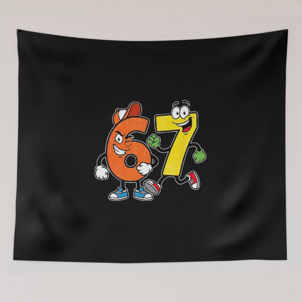 Item preview, 67 Cartoon Numbers Funny Cute Character Duo designed and sold by gladysenglish.