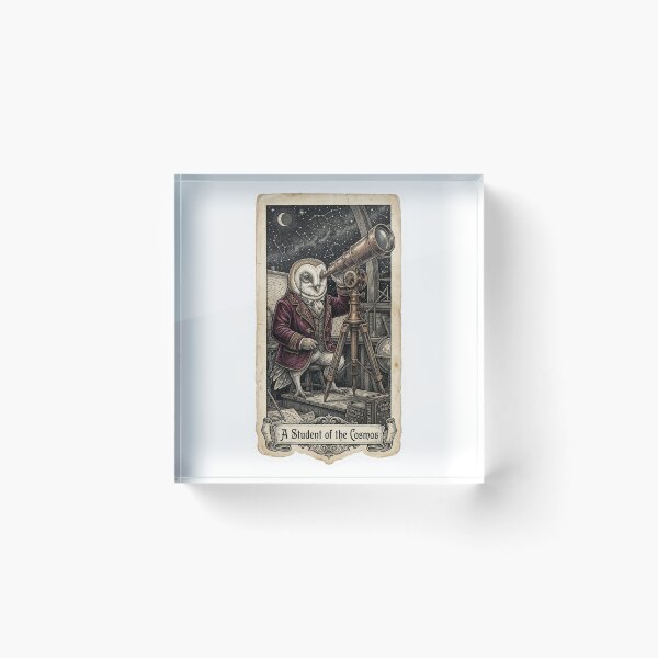 Item preview, Victorian Barn Owl Astronomer - Vintage Scientific Etching designed and sold by HiruK.