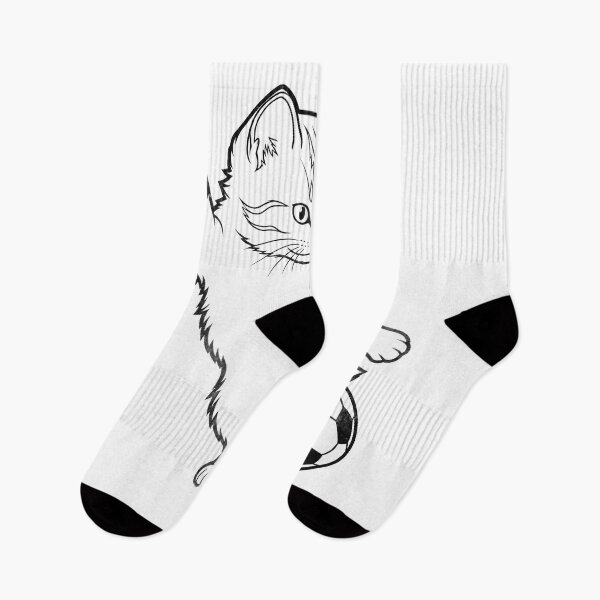 Item preview, Funny Soccer Cat Kicking Minimalist Line Art Cat Playing Football designed and sold by BernoNickel.