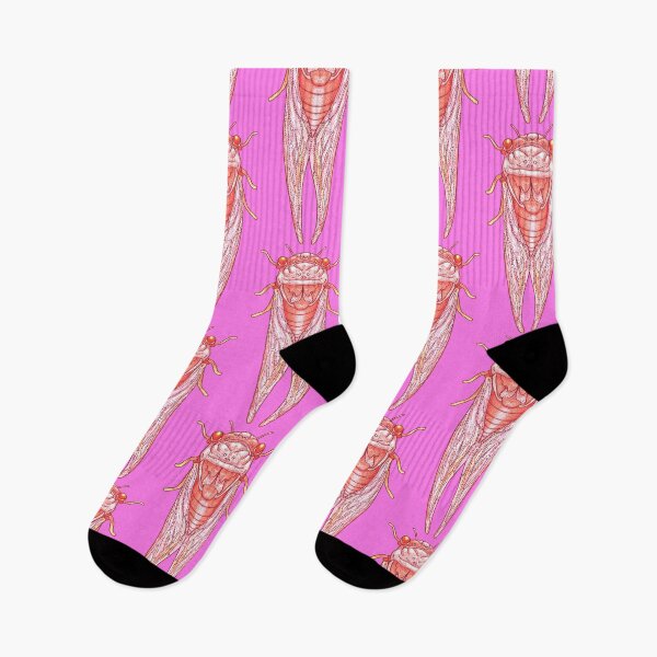 Item preview, Party Cicadas red pink and orange designed and sold by beesocks.