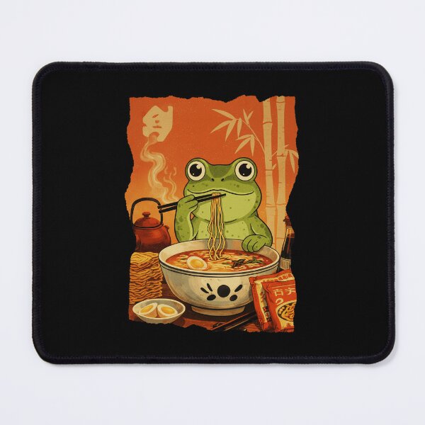Item preview, Cute Frog Eating Ramen Noodle Cartoon Illustration designed and sold by JEFDodsonArt.