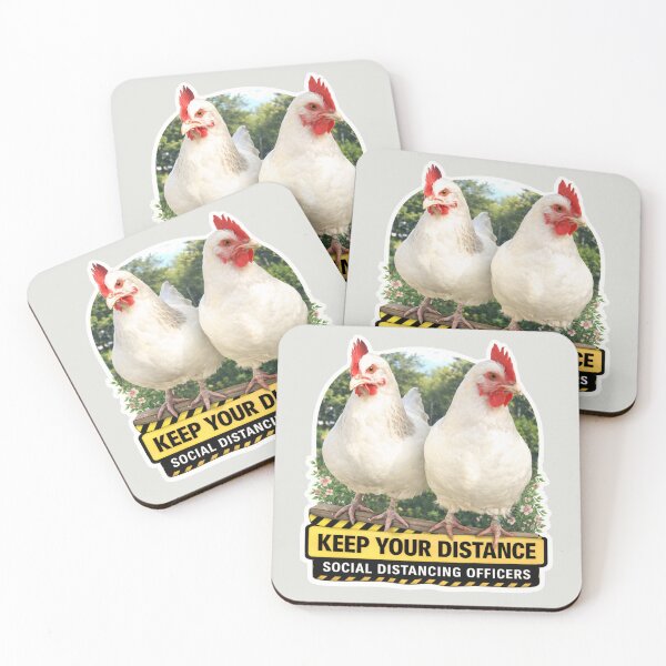 Item preview, Keep Your Distance Chickens – Funny Social Distancing Officers designed and sold by Studio Origins NZ (SO NZ).