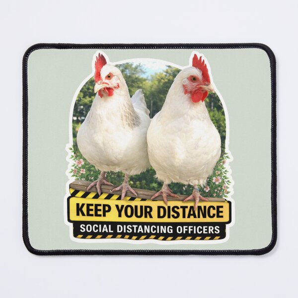 Item preview, Keep Your Distance Chickens – Funny Social Distancing Officers designed and sold by Studio Origins NZ (SO NZ).