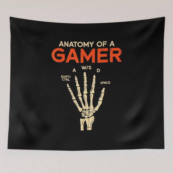 Item preview, Anatomy Of A Gamer Skeleton Hand WASD Funny Gaming designed and sold by FGTV2021.