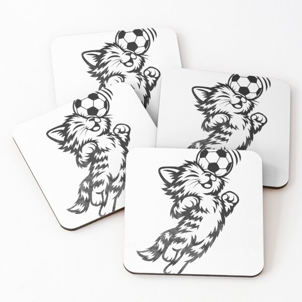 Item preview, Soccer Cat Heading Ball Minimalist Cat Football Line Art Design designed and sold by BernoNickel.
