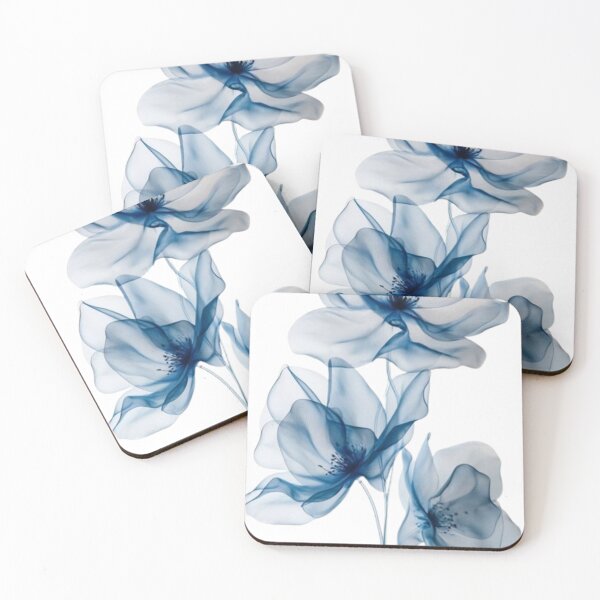 Artikelvorschau, Abstrakte blaue Blumenkunst entworfen und verkauft von PoisedPaper.
