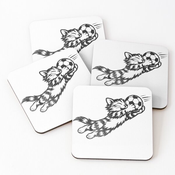 Item preview, Goalkeeper Cat Funny Soccer Cat Diving Save Minimalist Line Art designed and sold by BernoNickel.