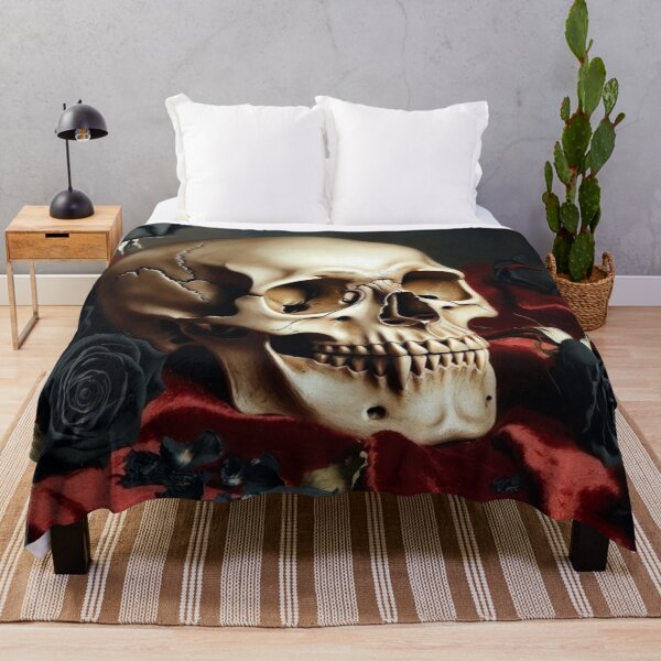Item preview, Victorian Gothic Skull and Black Roses - Memento Mori Art designed and sold by MakarenaCreate.