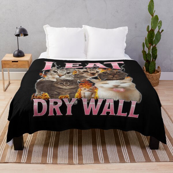 Item preview, I Eat Dry Wall Funny Cat Meme Chaotic Humor Design designed and sold by tadmercado.