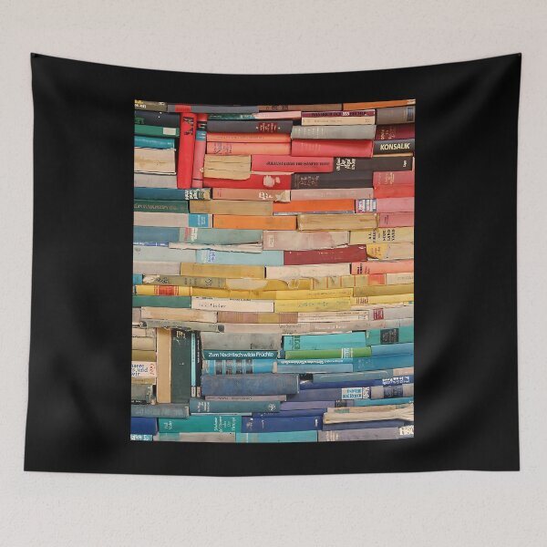 Item preview, Colorful Stacked Book Spines Library Pattern designed and sold by mxelmurwemb46.