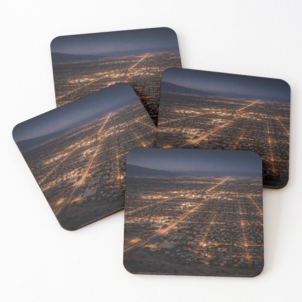 Item preview, Desert City at Night Aerial View | Warm Streetlight Grid | Cinematic Urban Landscape Wall Art designed and sold by Element Horizon Studio.