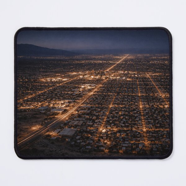 Item preview, Desert City at Night Aerial View | Warm Streetlight Grid | Cinematic Urban Landscape Wall Art designed and sold by Element Horizon Studio.