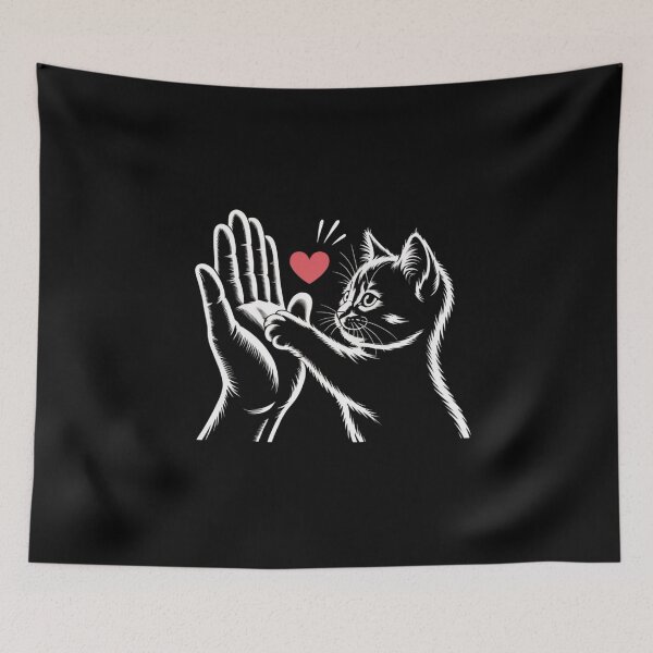 Item preview, Cute Cat High Five with Love designed and sold by Redwan58.