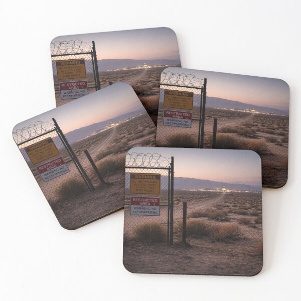 Item preview, Restricted Area Desert Fence | Secret Military Base Road | Cinematic Warning Sign Wall Ar designed and sold by Element Horizon Studio.
