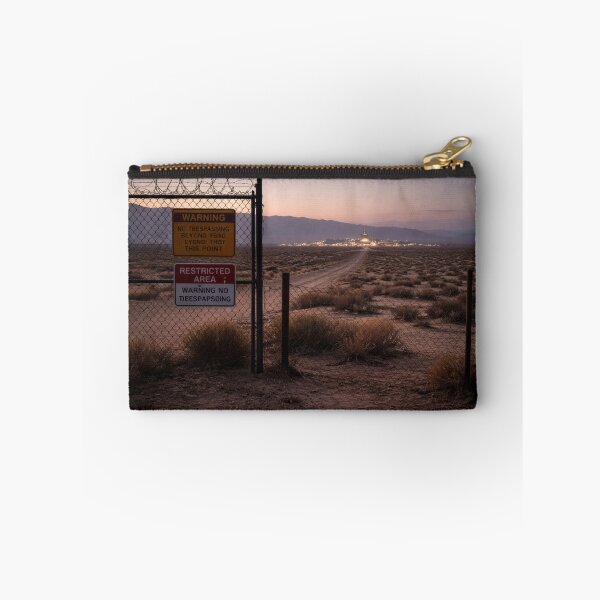 Item preview, Restricted Area Desert Fence | Secret Military Base Road | Cinematic Warning Sign Wall Ar designed and sold by Element Horizon Studio.