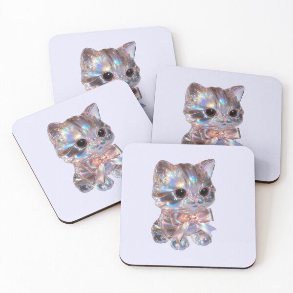 Item preview, Kawaii 3D Iridescent Jelly Cat - Coquette Aesthetic Sticker designed and sold by Modavedrake.