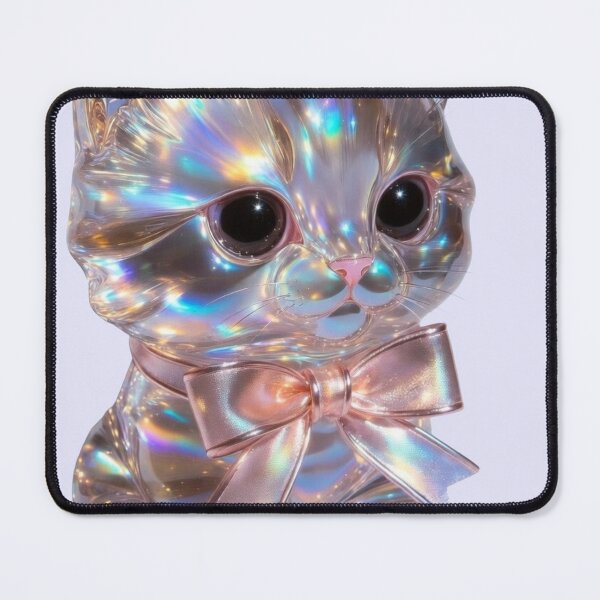 Item preview, Kawaii 3D Iridescent Jelly Cat - Coquette Aesthetic Sticker designed and sold by Modavedrake.