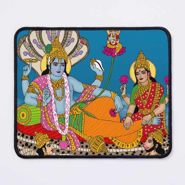Item preview, Lord Lakshmi Narayan Art – Divine Vishnu Lakshmi Illustration designed and sold by Harshit_Digital_Arts.