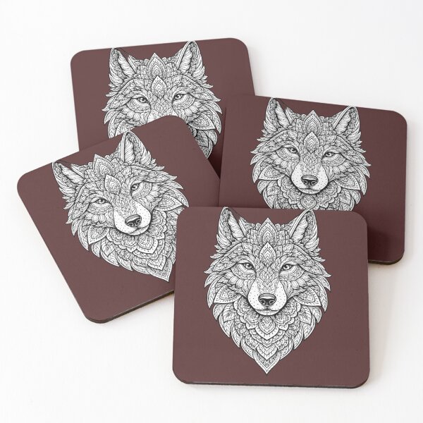 Item preview, Mandala wolf line art animal spirit, mandala wolf linear art animal spirit designed and sold by JuanArtix.