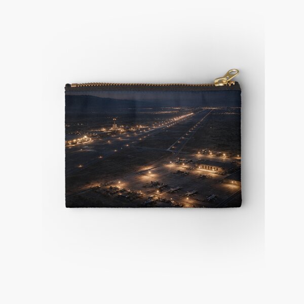 Item preview, Night Military Airbase Aerial View | Runway Lights & Aircraft Hangars | Cinematic Aviation Wall Art designed and sold by Element Horizon Studio.