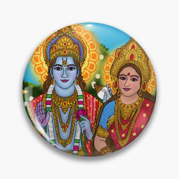 Item preview, Lakshmi Narayana Sacred Design – Hindu Spiritual Couple Artwork designed and sold by Harshit_Digital_Arts.