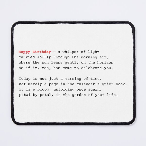 Item preview, Happy Birthday Poem Card, Inspirational Birthday Art Print, Elegant Birthday Verse Wall Decor designed and sold by BlareBlare.