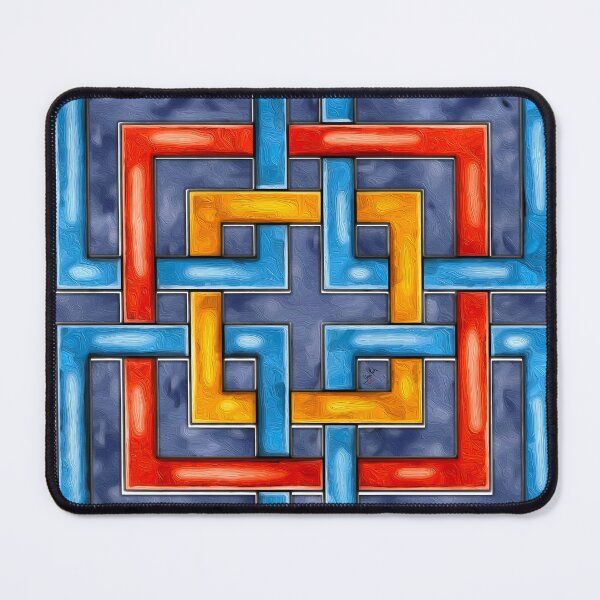 Item preview, Six Interlocked Squares Abstract - Interwoven Path designed and sold by Anas Arts.