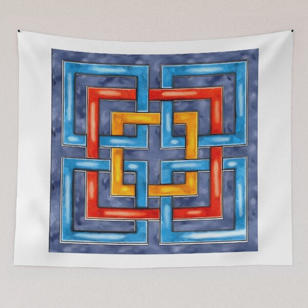 Item preview, Six Interlocked Squares Abstract - Interwoven Path designed and sold by Anas Arts.